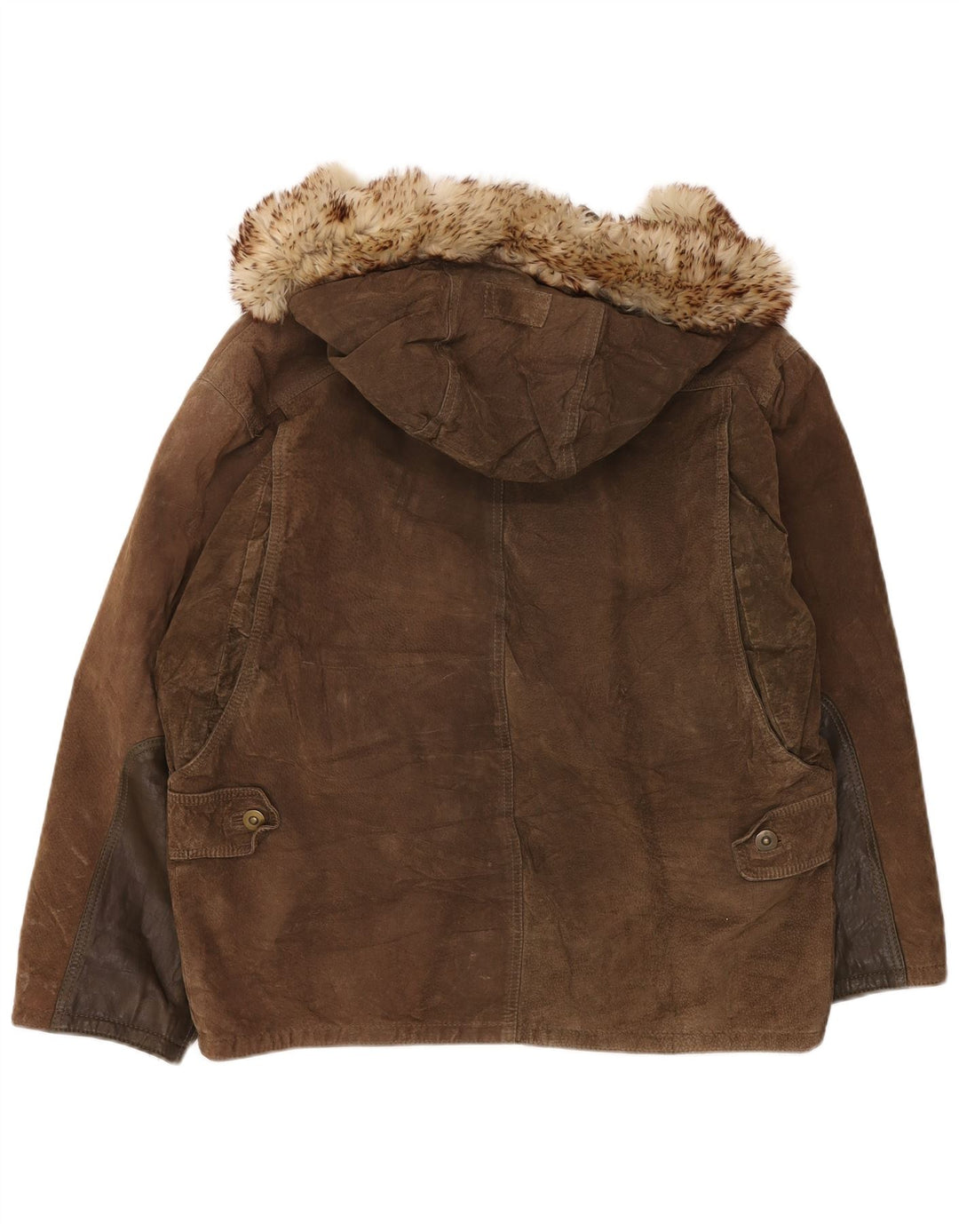 CONRAD Veste coupe-vent à capuche surdimensionnée pour homme IT 50 Grand cuir marron