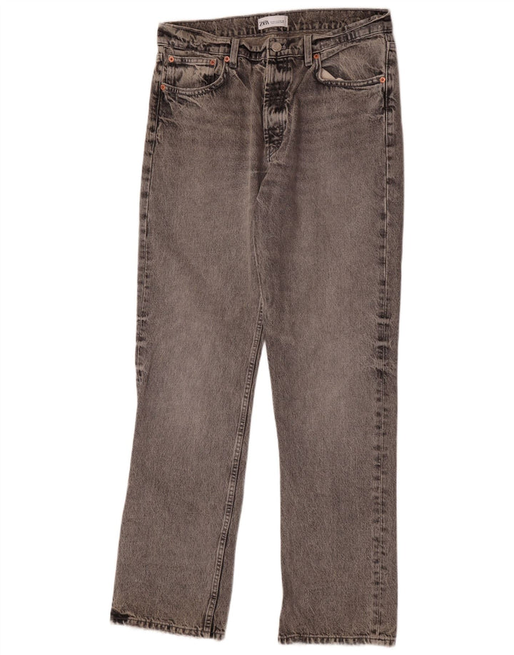 Zara Jean droit femme EU 40 Medium W30 L34 coton gris