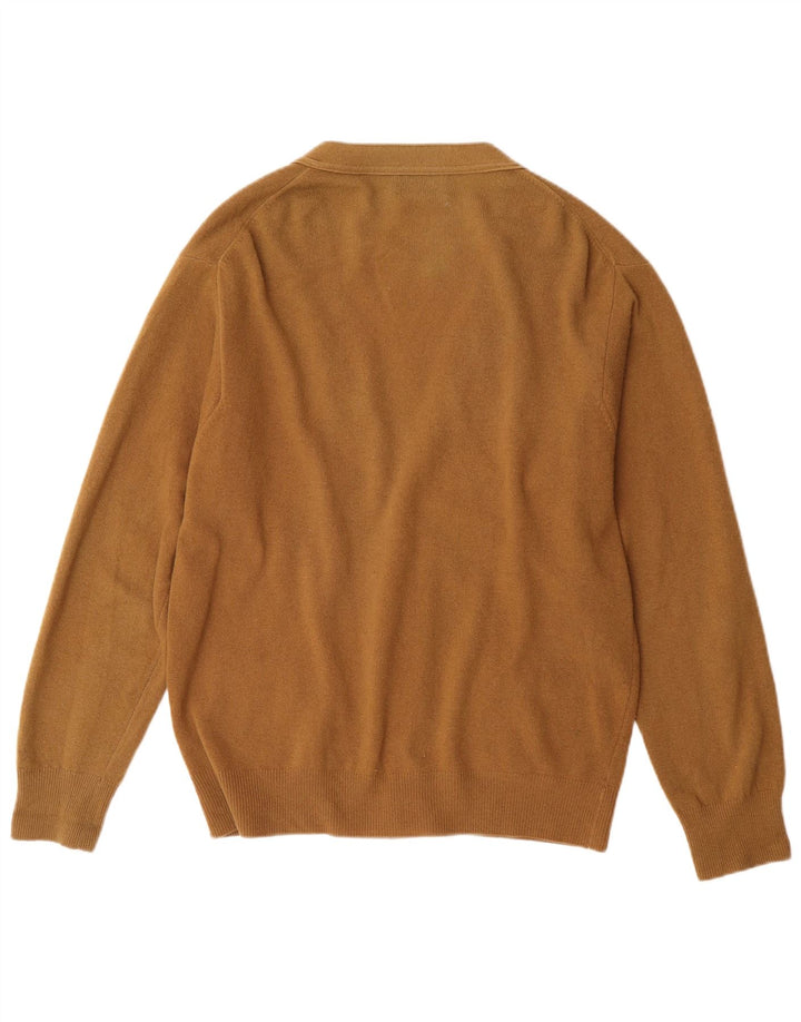 BENETTON Pull Cardigan Homme IT 48 Marron Moyen Laine d'Agneau