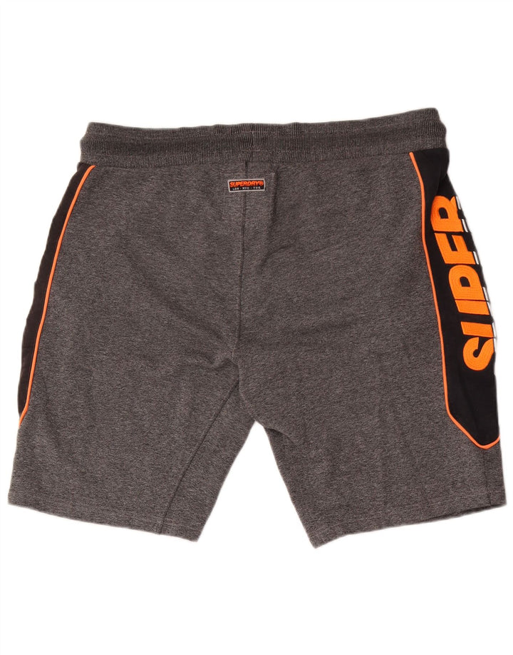 Superdry Short de Sport Graphic Homme Large Gris Colorblock Polyester