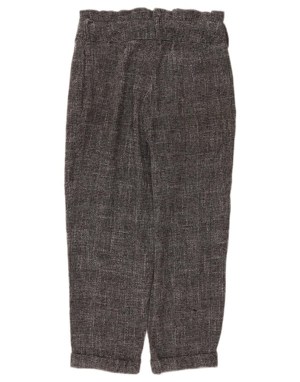 Topshop Pantalon court pour femme UK 10 Small W28 L22 Gris à carreaux Polyester