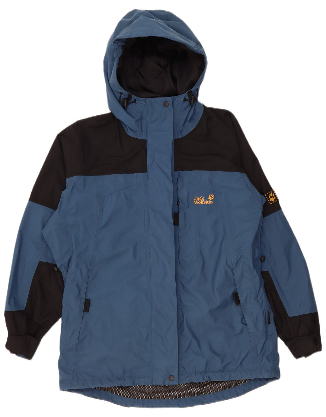 Jack Wolfskin Veste coupe-vent à capuche pour femme UK 12 Bleu moyen