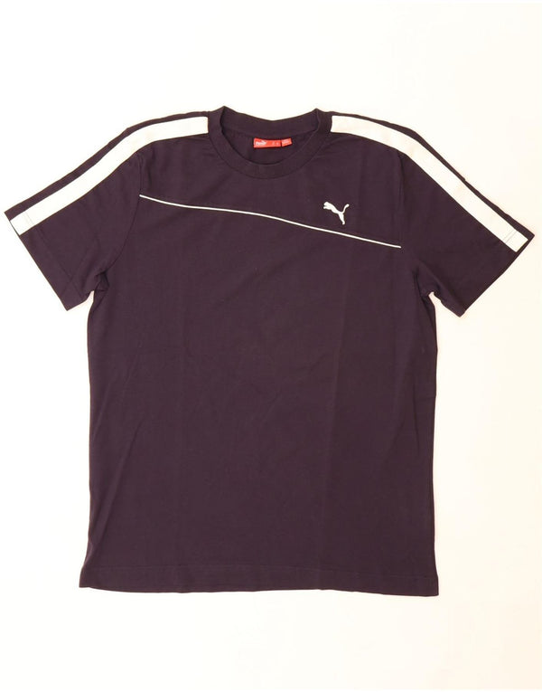 Puma T-Shirt Homme Haut Large Bleu Marine Colorblock Coton