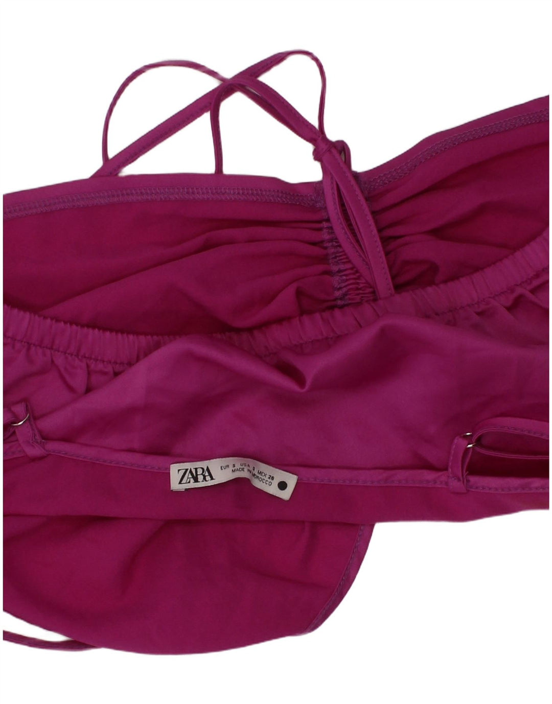 Zara Femme Crop Top Petit Violet Polyester