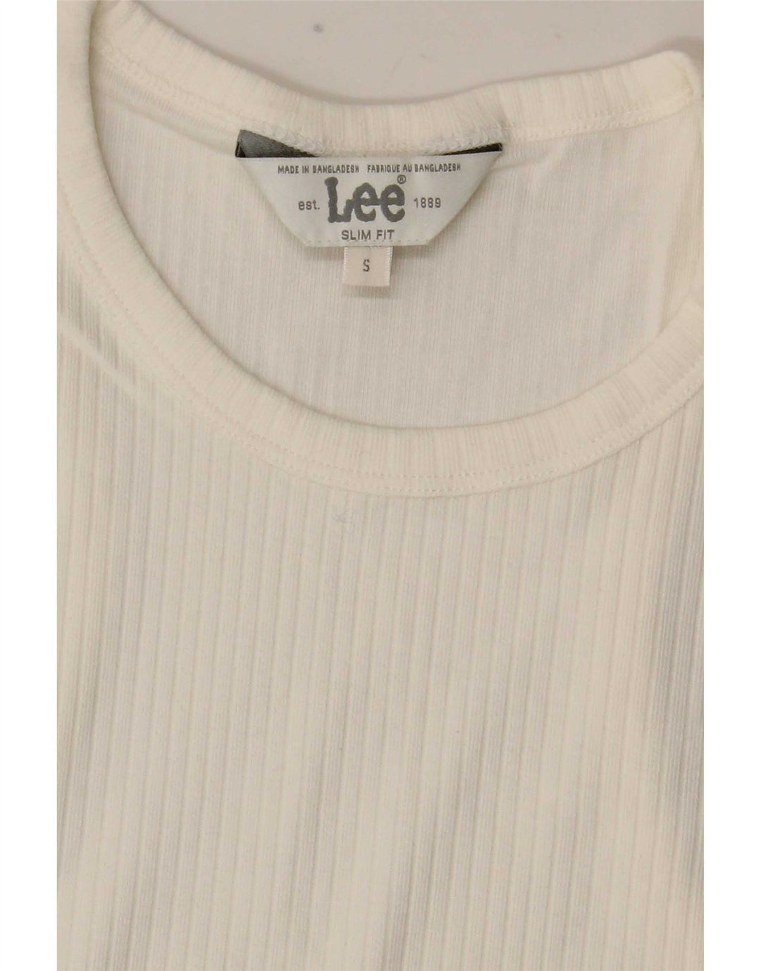 Lee Débardeur court coupe slim pour femme UK 8 Small Blanc