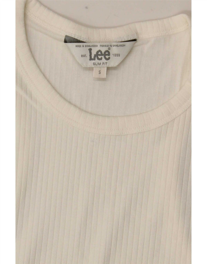 Lee Débardeur court coupe slim pour femme UK 8 Small Blanc