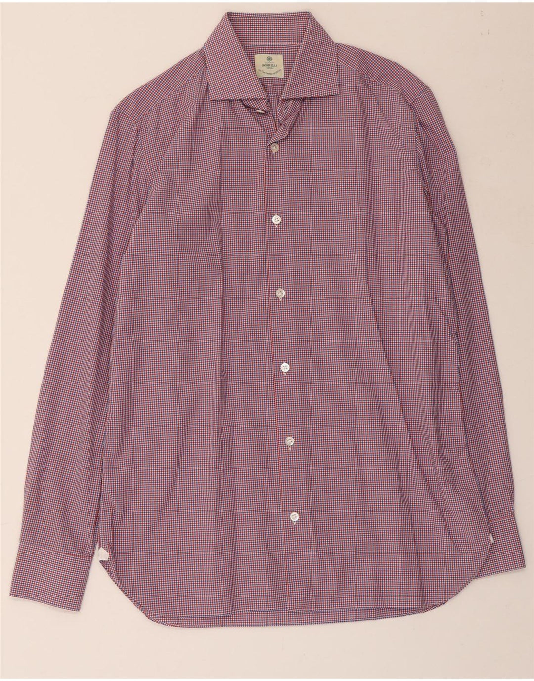 BORRELLI Chemise Homme Taille 39 15 1/2 Coton à Carreaux Multicolore Moyen