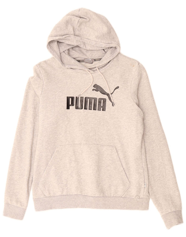 PUMA Pull à capuche graphique pour femme UK 44, gris moyen, coton moucheté