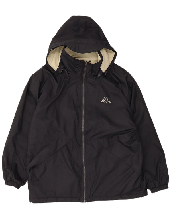 Kappa Veste réversible à capuche pour homme UK 36 Small Noir Polyester