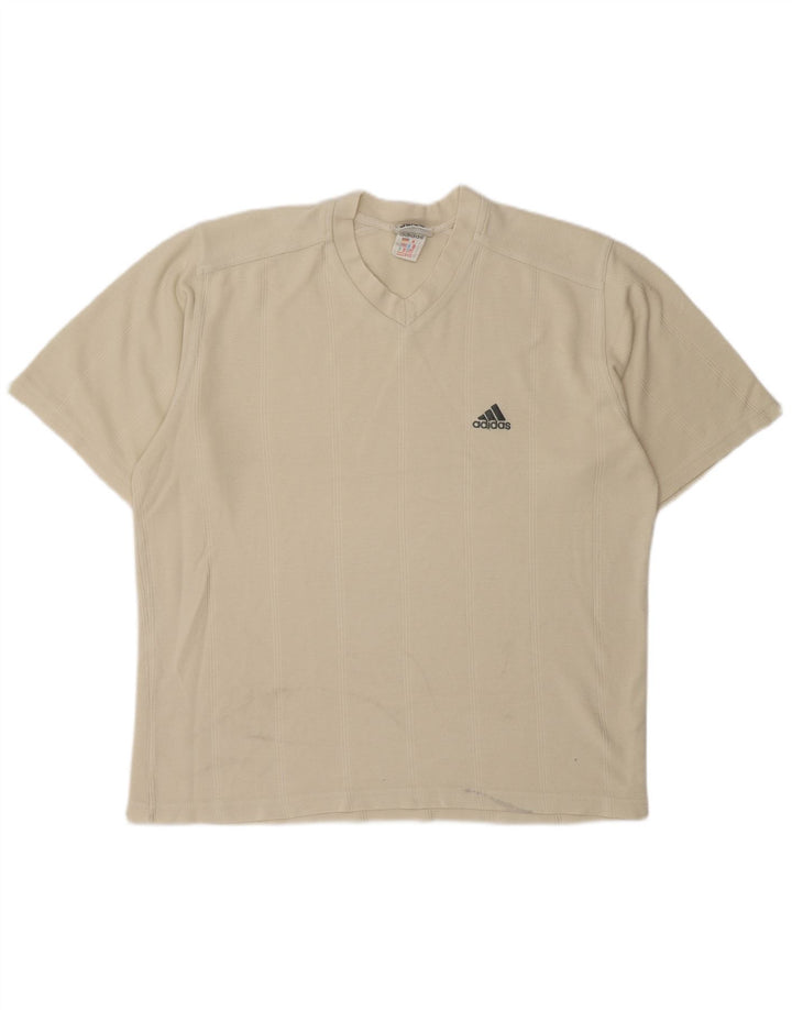 ADIDAS T-Shirt Homme UK 40/42 Coton Beige Moyen