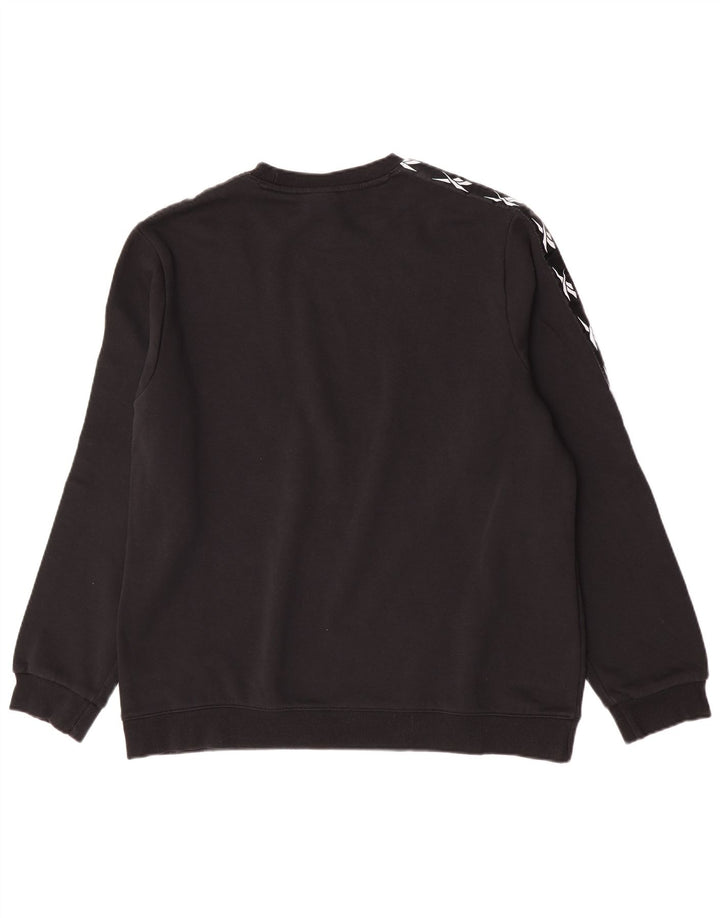 Reebok Pull Graphic Sweatshirt Jumper XL Homme Noir Coton