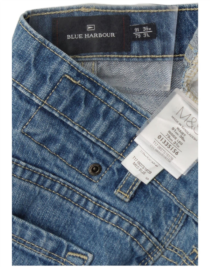 Marks & Spencer Jean droit Blue Harbor homme W36 L31 coton bleu