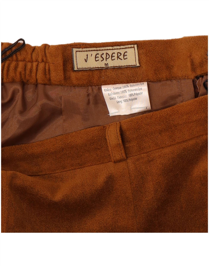 vintage Femmes Velours Jupe Droite Moyen W28 Marron Polyester