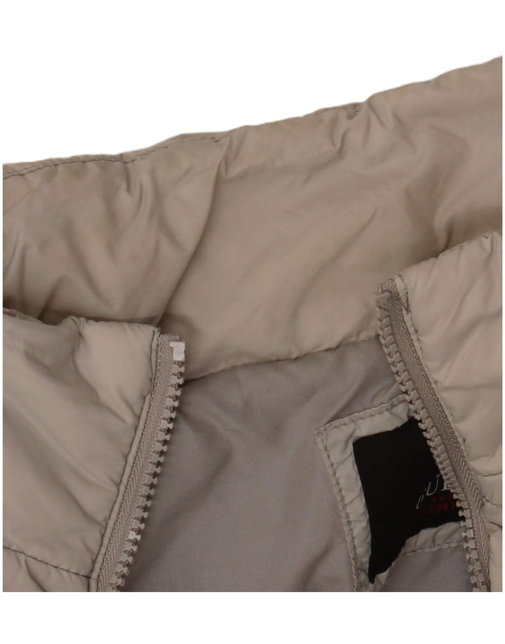 GUESS Veste matelassée pour femme UK 16 Large Beige Polyester