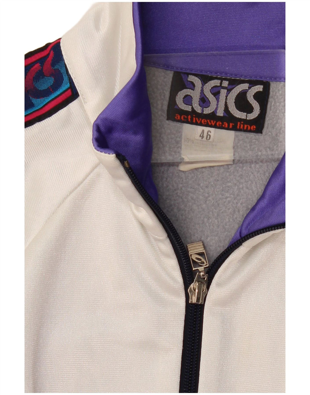 ASICS Veste de survêtement pour femme IT 46 Large Bleu marine Colourblock