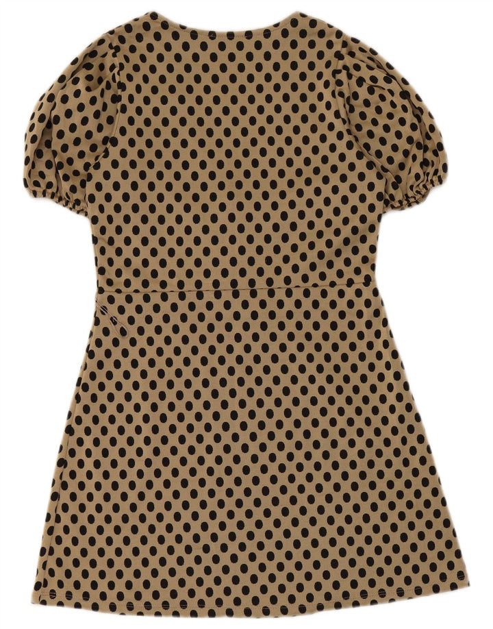 Zara Robe trapèze pour femme UK 12 à pois beige moyen