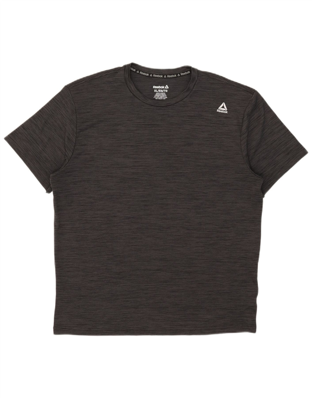 Reebok T-Shirt Top XL Homme Gris Moucheté Polyester