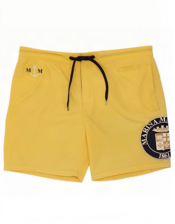 Marina Militare Short de Bain Graphique XL Jaune Polyamide Homme
