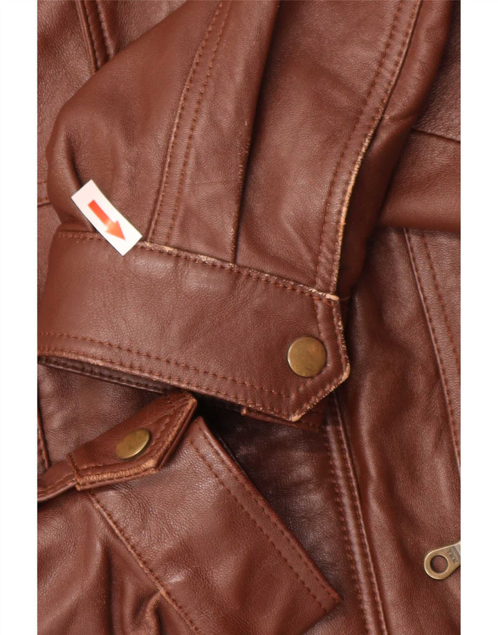 veste en cuir homme vintage UK 40 Grand Marron