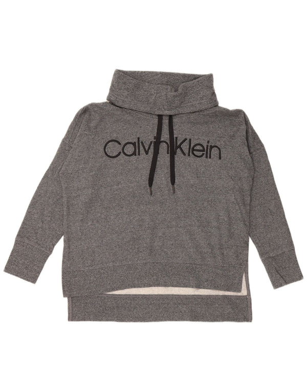 CALVIN KLEIN Pull-over surdimensionné graphique pour femme UK 14 Gris moyen
