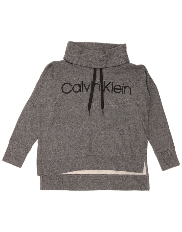 CALVIN KLEIN Pull-over surdimensionné graphique pour femme UK 14 Gris moyen