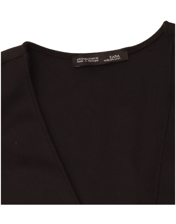 Zara Chemisier court sans manches pour femme UK 8 Small Noir
