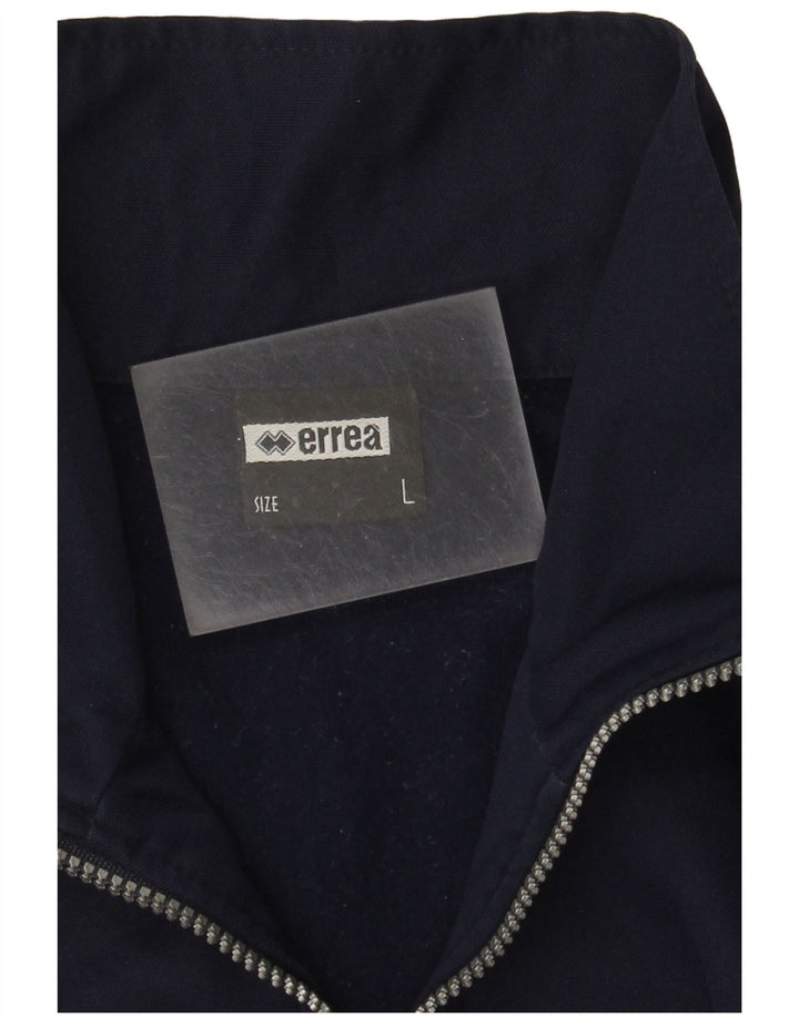Errea Sweat-shirt à col zippé pour homme, grand, bleu marine, en polyester