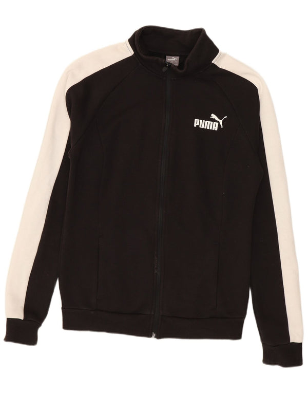 Puma Veste de survêtement surdimensionnée pour femme UK 6 XS Coton color block noir