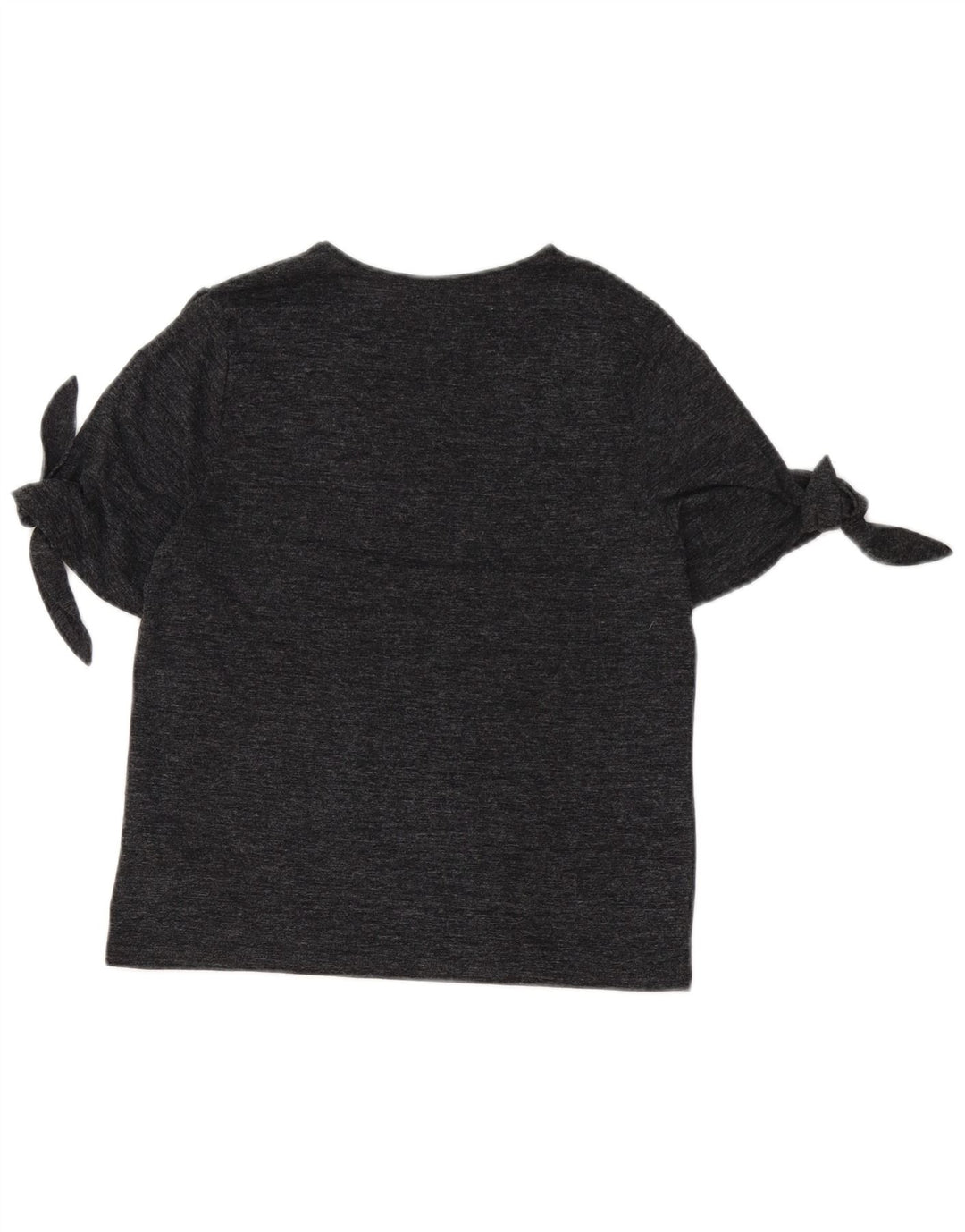 Zara T-Shirt Femme Top UK 12 Polyester Moucheté Gris Moyen