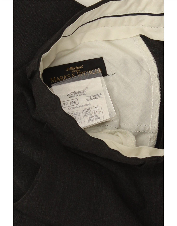 MARKS & SPENCER Pantalon de Costume Droit Homme W30 L30 Gris Polyester