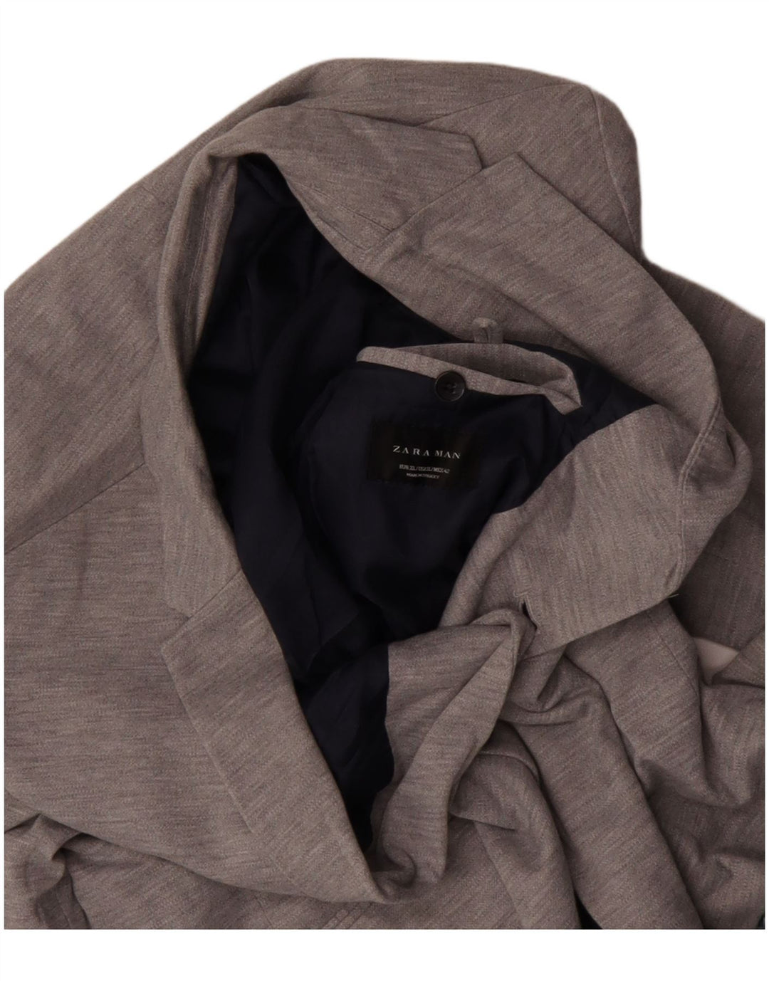 Zara Veste Blazer 2 Boutons Homme UK 42 XL Gris Polyester