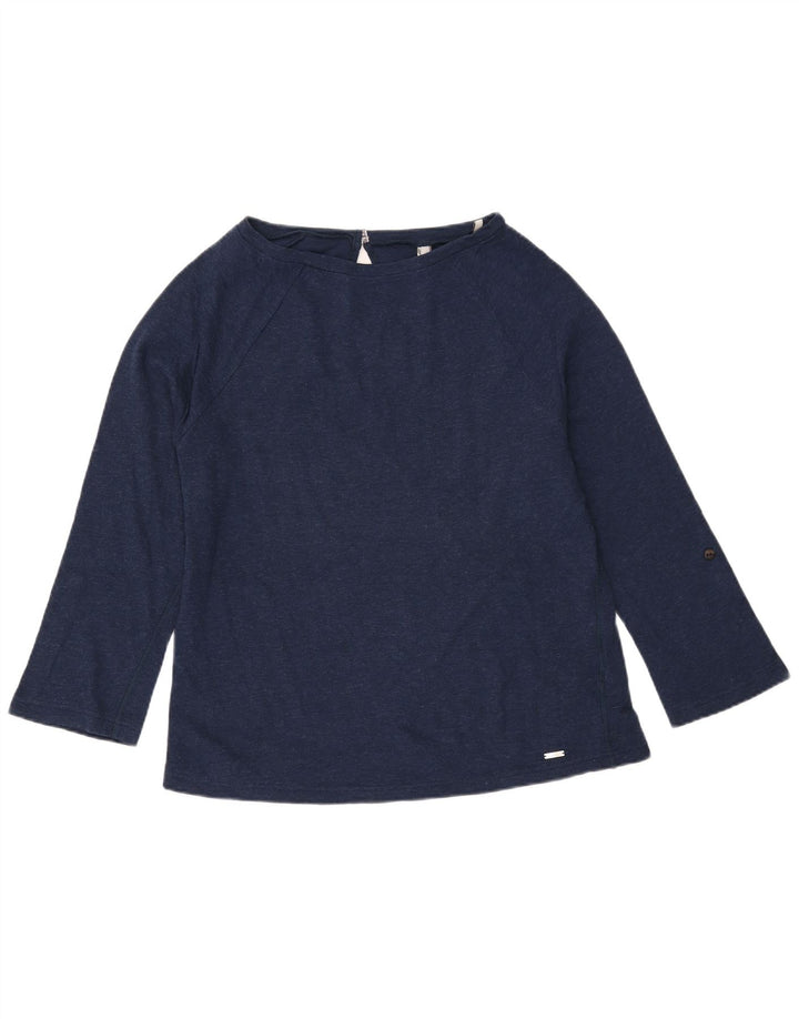 WOOLRICH Haut à manches longues pour femme UK 16 Large Bleu marine
