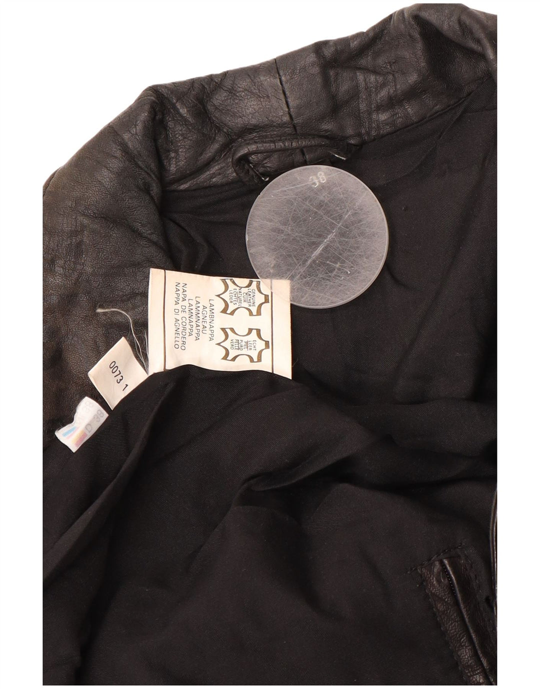 VINTAGE Veste surdimensionnée femme EU 38 Cuir géométrique marron moyen