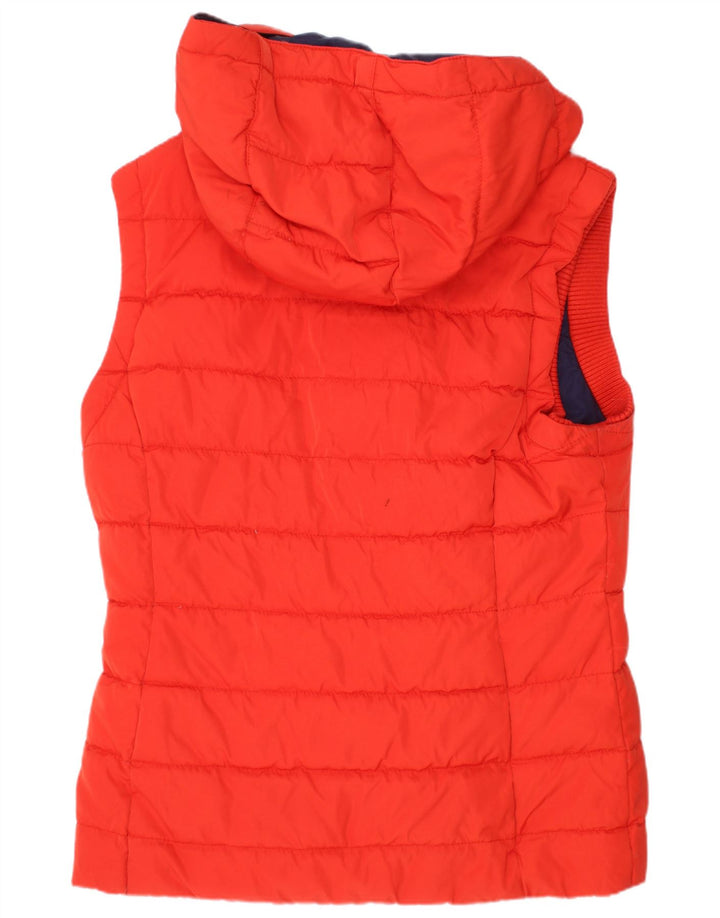 JACK WILLS Gilet rembourré à capuche pour femme UK 8 Small Rouge Polyester