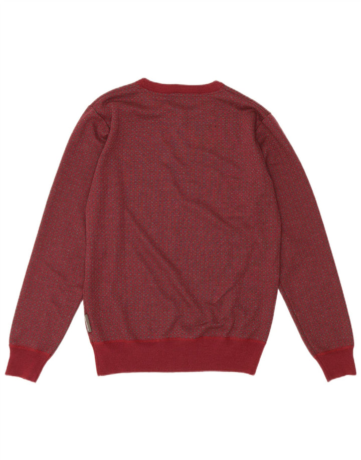 French Connection Pull Col Ras du Cou Homme Bordeaux Moyen à Pois