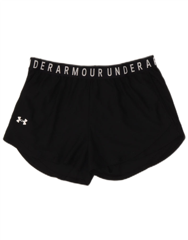 UNDER ARMOUR Short de sport Heat Gear Graphic pour femme UK 14 Large Noir