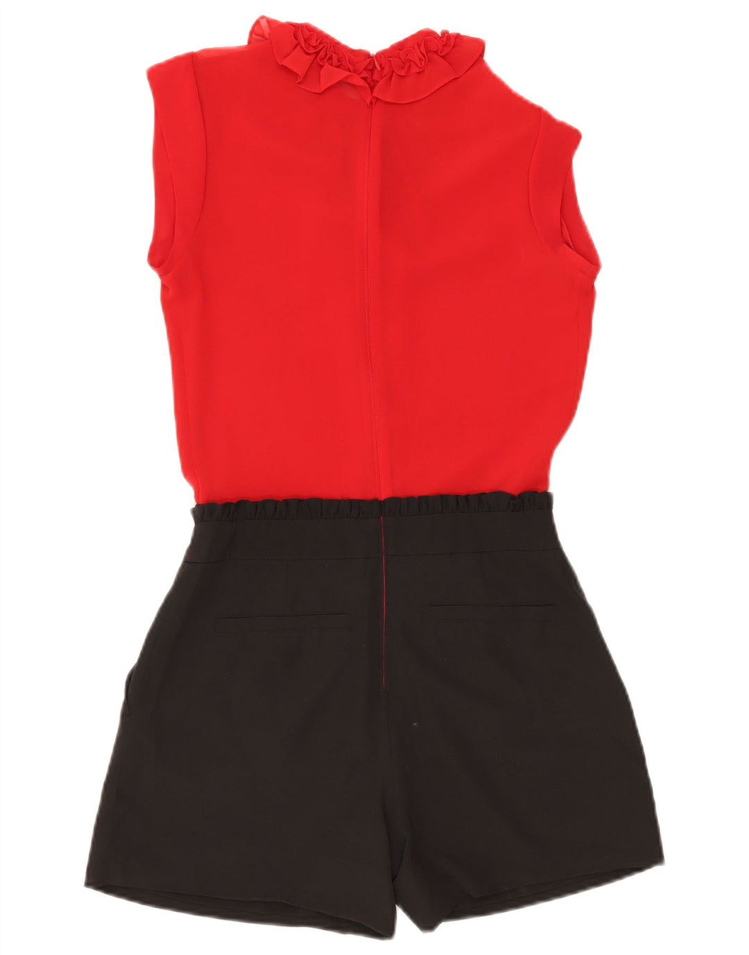 Ted Baker Combishort à volants pour femme Taille 0 2XS Rouge Colorblock Polyester