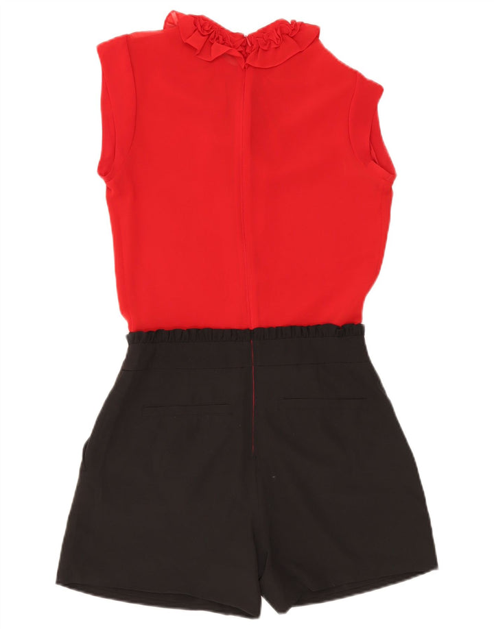 Ted Baker Combishort à volants pour femme Taille 0 2XS Rouge Colorblock Polyester