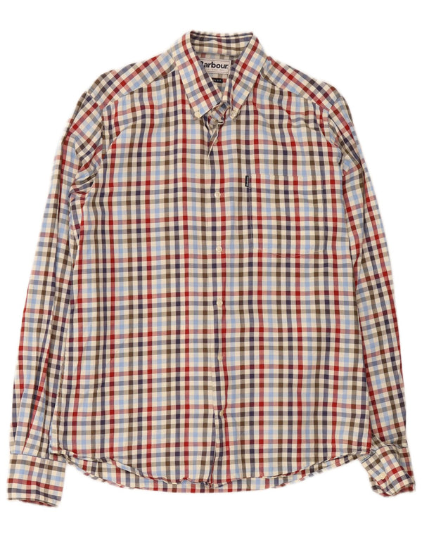 Barbour Chemise coupe ajustée pour homme en coton vichy multicolore moyen