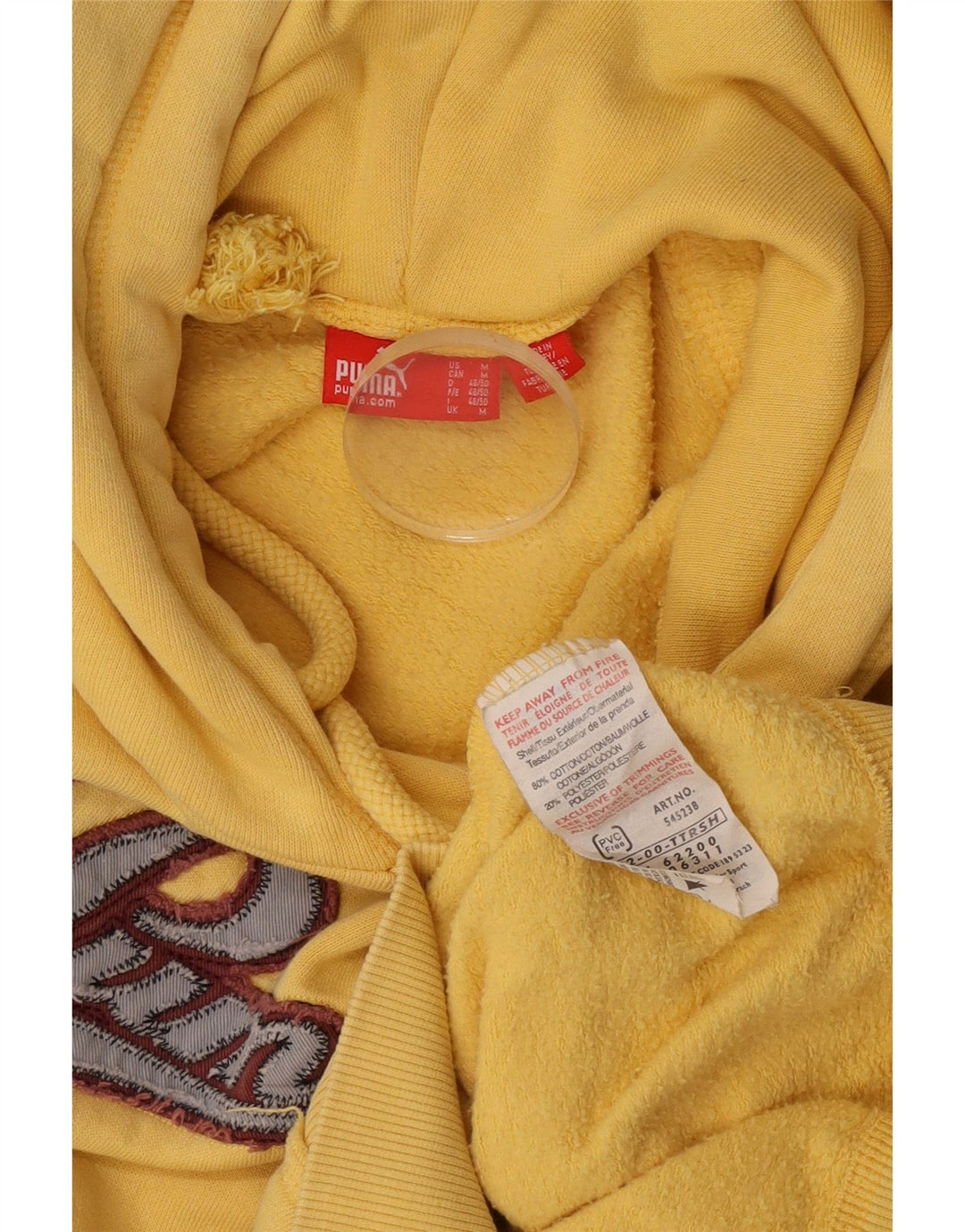 Puma Pull à Capuche Graphique Homme Jaune Moyen Coton