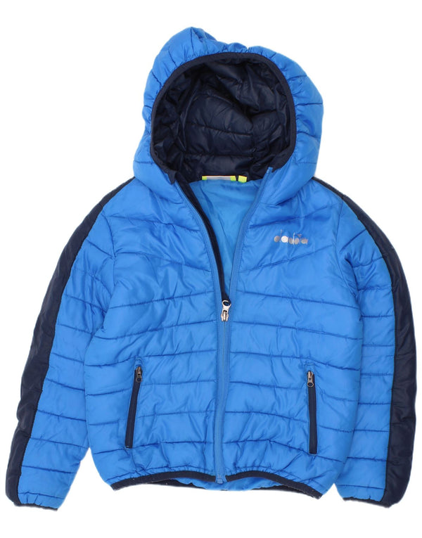 Diadora Veste matelassée à capuche pour garçon 5-6 ans Petit Bleu Colorblock