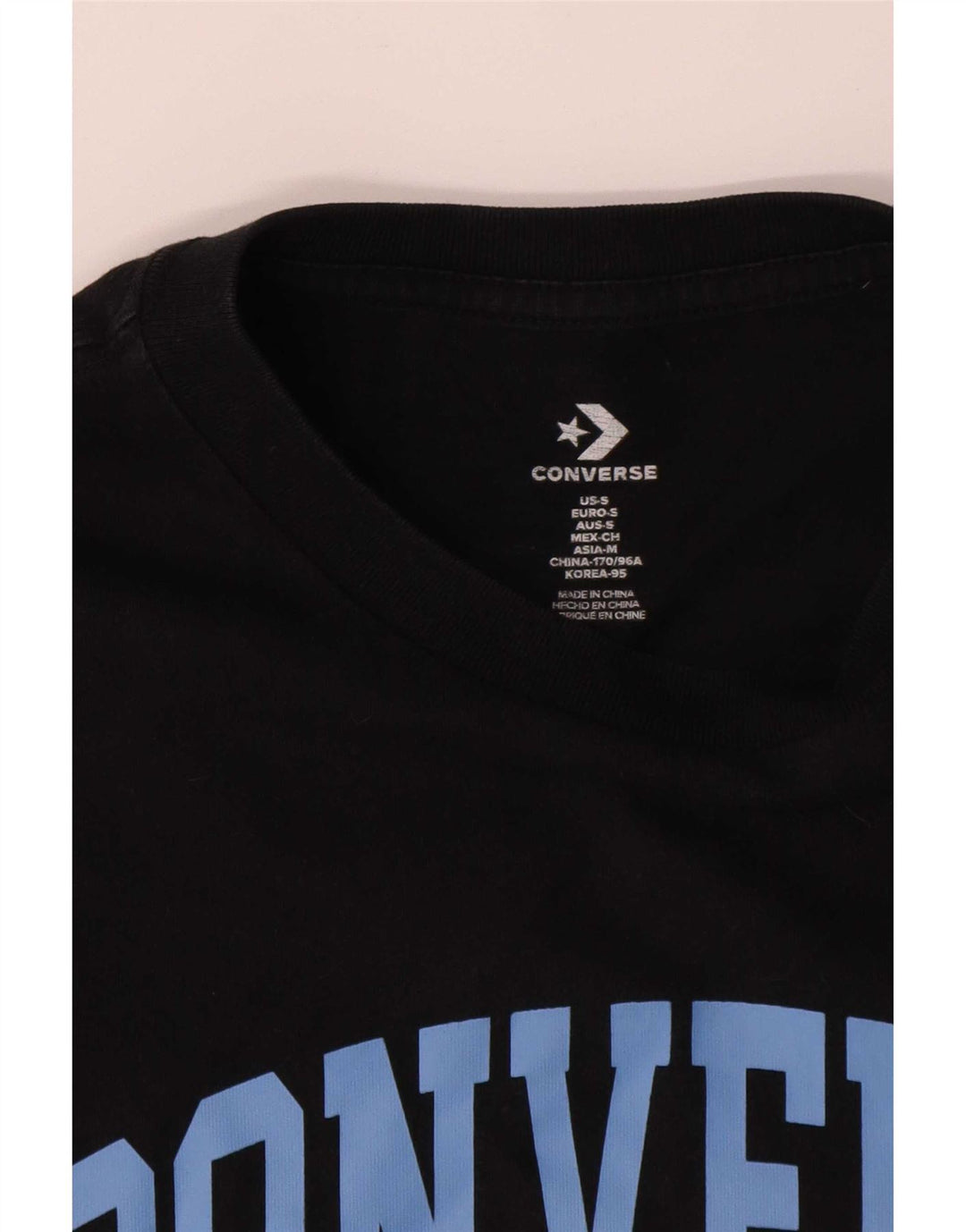 Converse T-Shirt Graphique Homme Petit Noir Coton