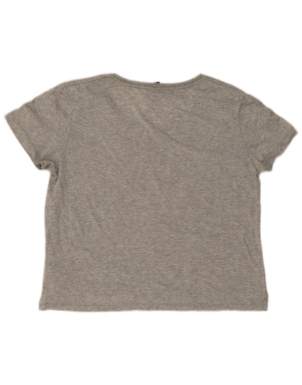 Nike T-shirt graphique surdimensionné pour femme UK 6 XS Gris moucheté