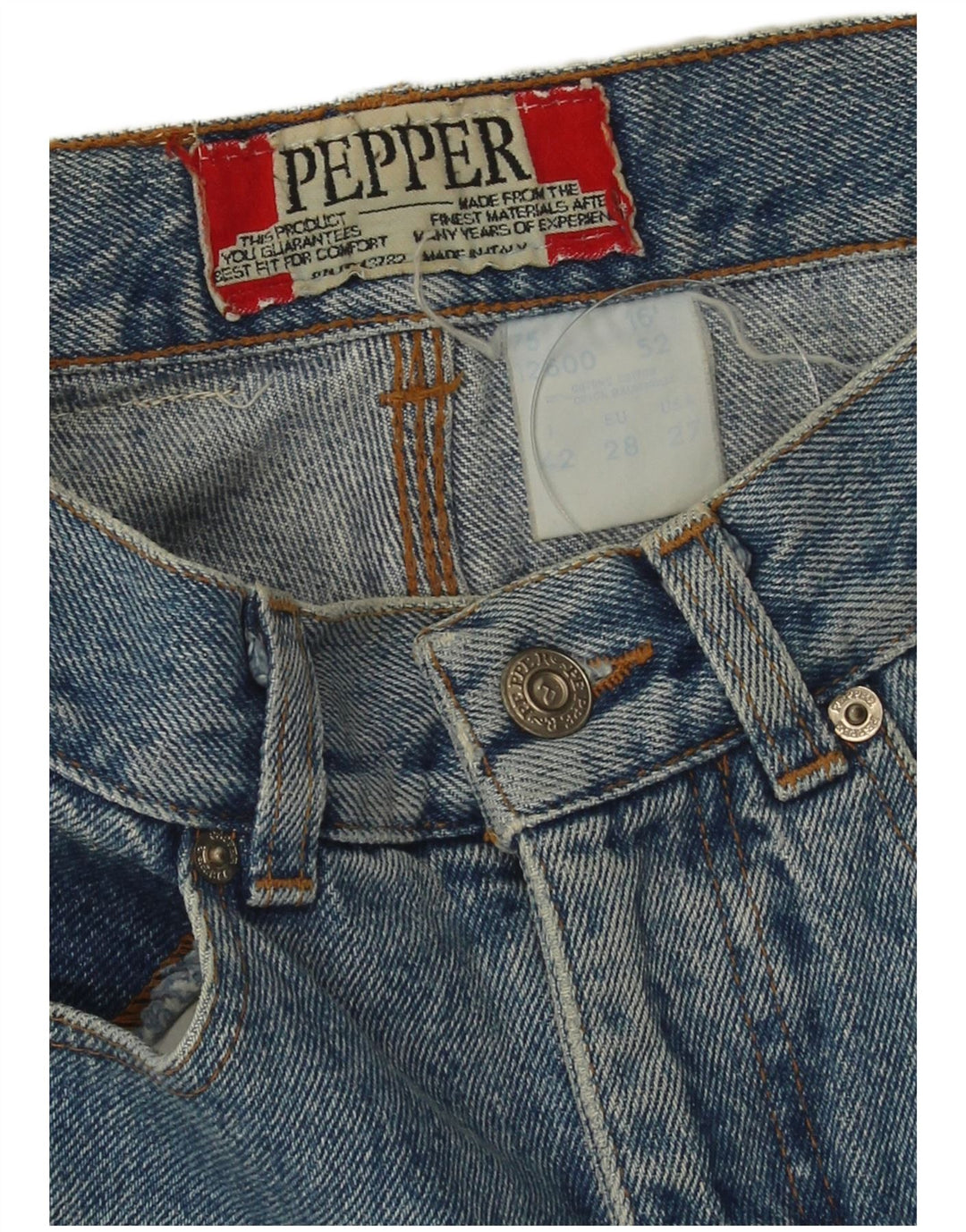 Short en denim femme vintage IT 42 Moyen W28 Coton Bleu