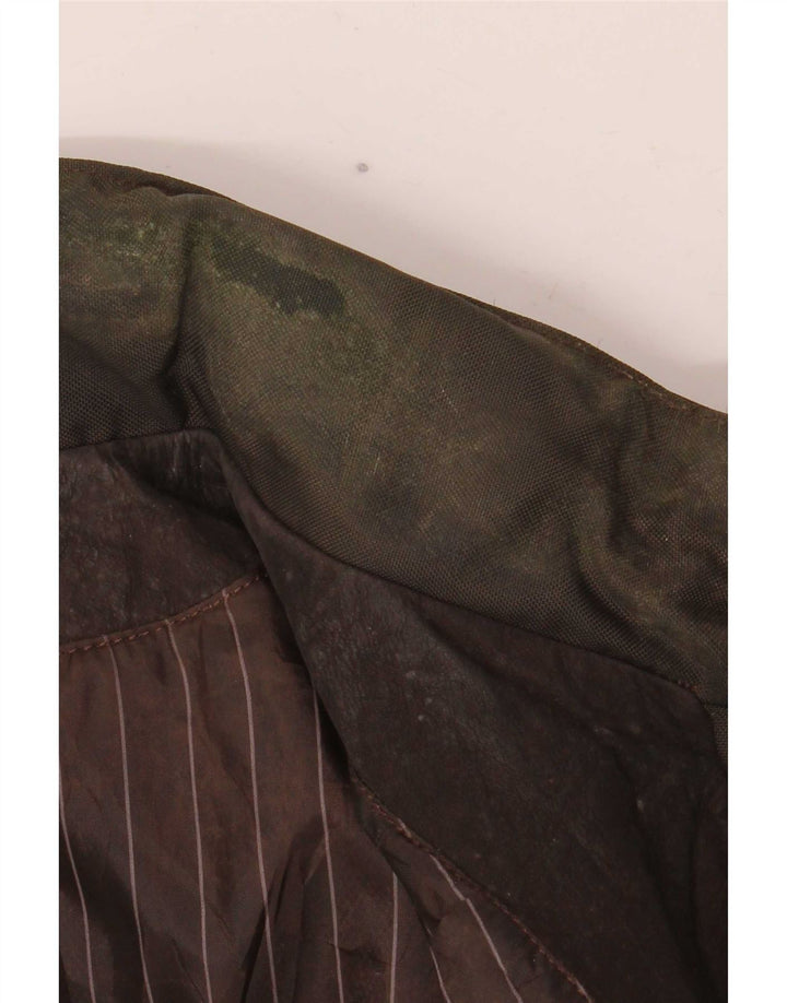 veste en cuir à capuche vintage pour hommes IT 52 Large Brown