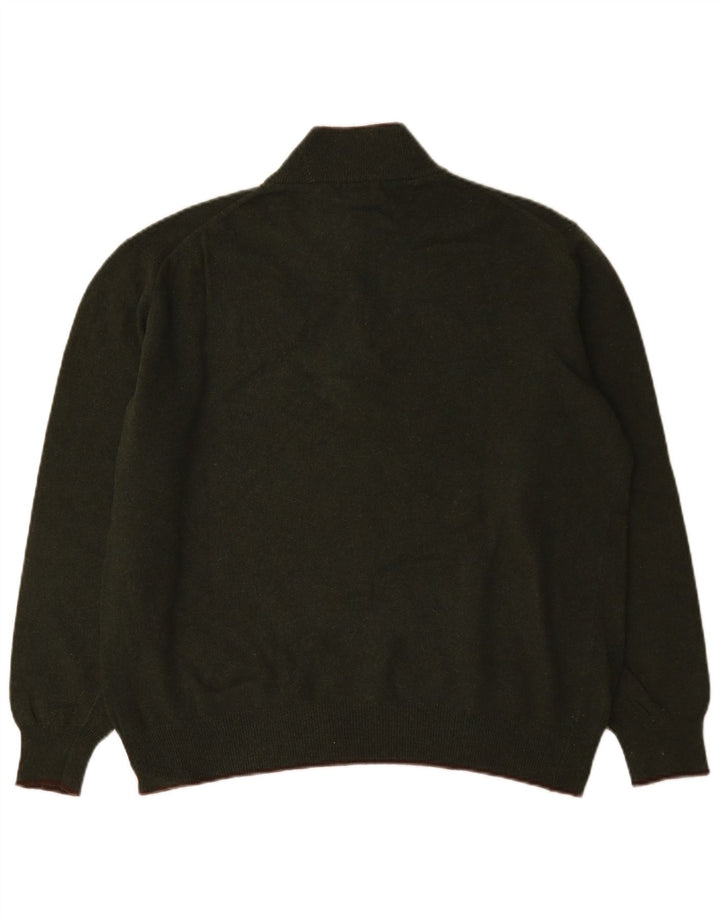 Fila Pull à col zippé pour homme en laine verte Large