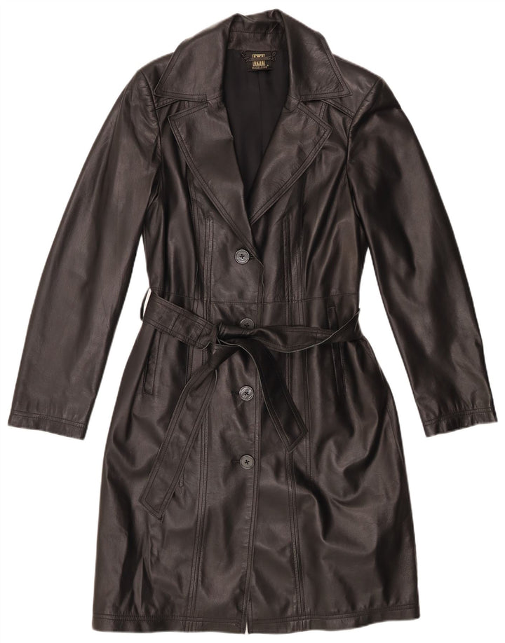 Madeleine Manteau en cuir pour femme UK 10 Petit cuir noir