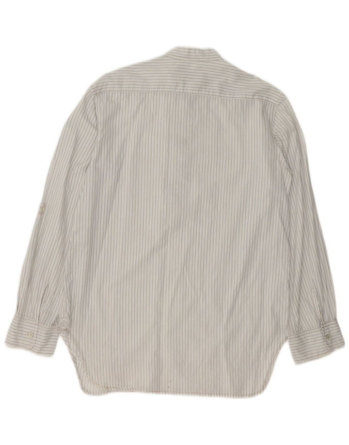 Zara Femme Pull Chemise UK 18 XL Blanc Rayé Coton
