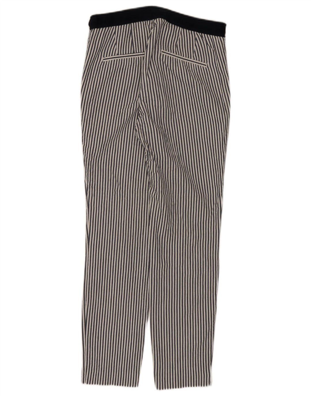 Pantalon Chino Slim Femme ZARA Petit W26 L27 Coton Rayé Blanc