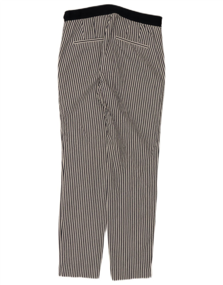 Pantalon Chino Slim Femme ZARA Petit W26 L27 Coton Rayé Blanc